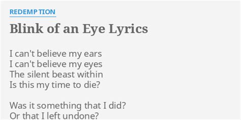 blink of an eye lyrics